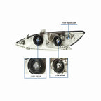 For 2002-2004 Toyota Camry Clear Lens Headlight Assembly Chrome Housing Headlamp Left+Right