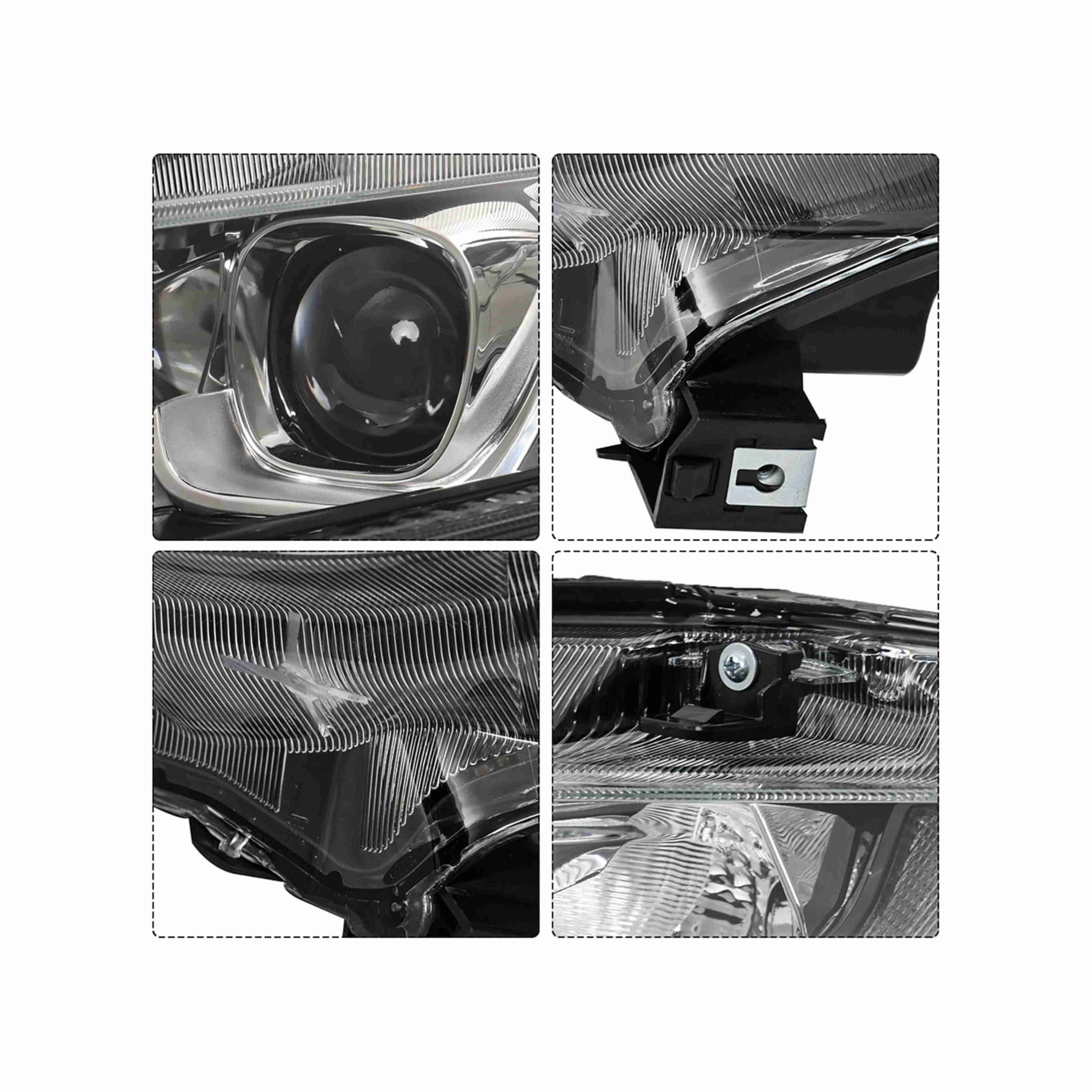 For 2016-2021 Honda Civic Led Light Housing Black Headlamp Clear Lens Headlight Halogen Left+Right