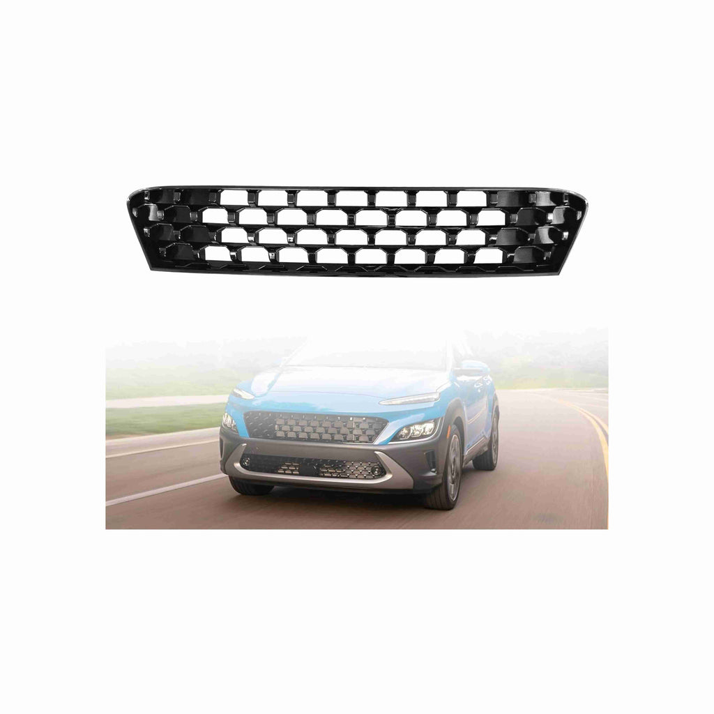 For 2021-2023 Hyundai Kona Front Upper Bumper Grille Factory Style Grill Black