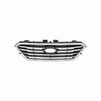 For 2015-2017 Hyundai Sonata Front Bumper Upper Grille Black Chrome Trim Grill