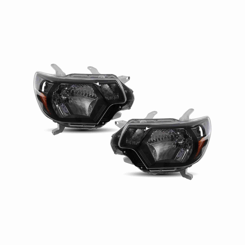 For 2012-2015 Toyota Tacoma Black Headlamp Clear Lens Headlight Left+Right