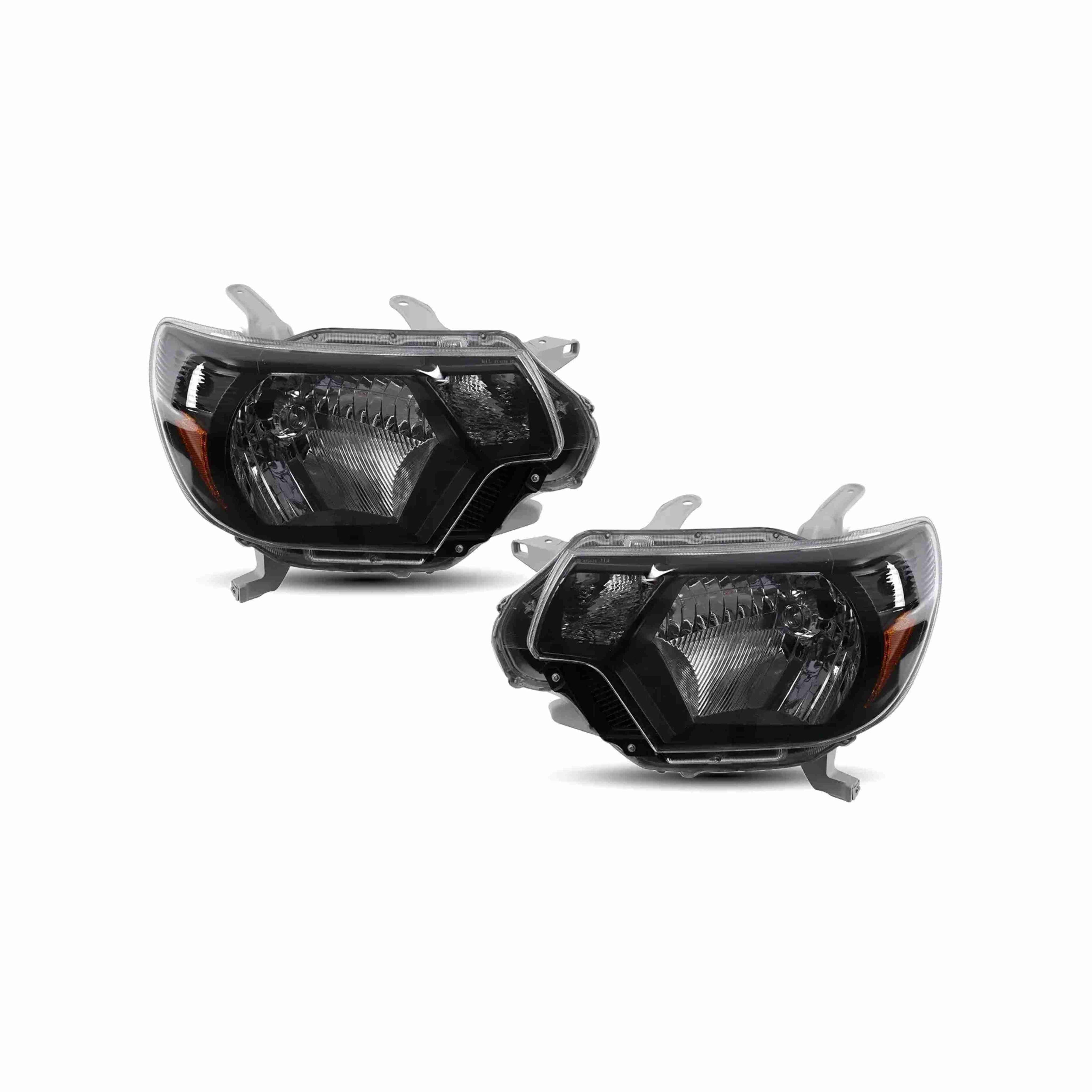 For 2012-2015 Toyota Tacoma Black Headlamp Clear Lens Headlight Left+Right