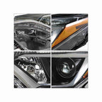 For 2016-2018 Toyota RAV4 Headlights Black Headlamp Assembly Halogen Left+Right