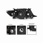 For 2009-2010 Toyota Corolla Clear Lens Headlights HeadLamps Housing Black Left+Right