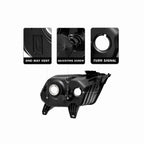 For 2010-2014 Ford Mustang Black Housing Headlight Chrome Corner Lamp Left+Right