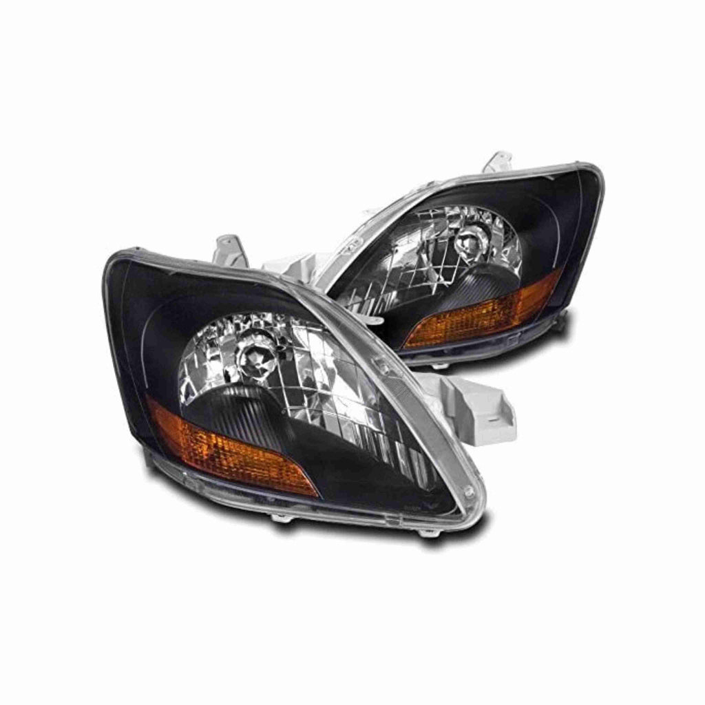 For 2007-2011 Toyota Yaris Sedan Clear Lens Headlight Assembly Headlamp Housing Black Left+Right
