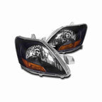 For 2007-2011 Toyota Yaris Sedan Clear Lens Headlight Assembly Headlamp Housing Black Left+Right