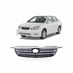 For 2005-2008 Toyota Corolla Chrome Shell With Dark Gray Front Bumper Grille Insert Assembly