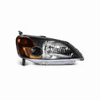 For 2001-2003 Honda Civic 2 Dr Coupe 4 Dr Sedan Clear Lens Headlights Assembly Black Housing Lamps Left+Right