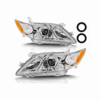 For 2007-2009 Toyota Camry Projector Headlight Chrome Clear Lamp Right+Left
