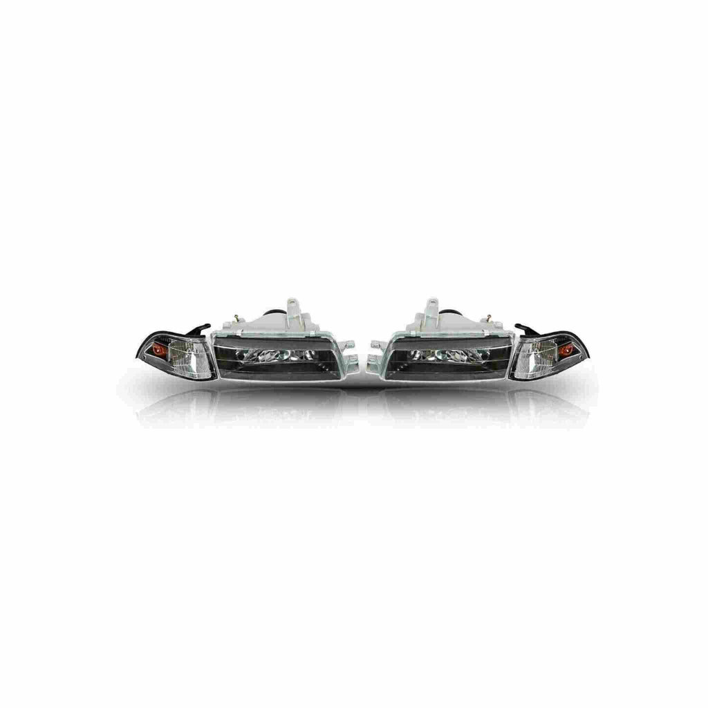 For 1988-1992 Toyota Corolla Sedan EE90-E92-AE90 Headlight Black Lamp Left+Right
