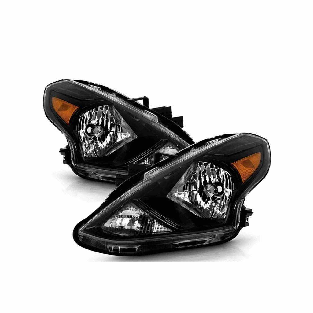 For 2015-2019 Nissan Versa Housing Black Headlamp Clear Headlight Left+Right