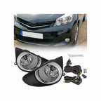 For 2012-2014 Toyota Yaris Hatchback Fog Light Lamp Chrome Housing Left+Right