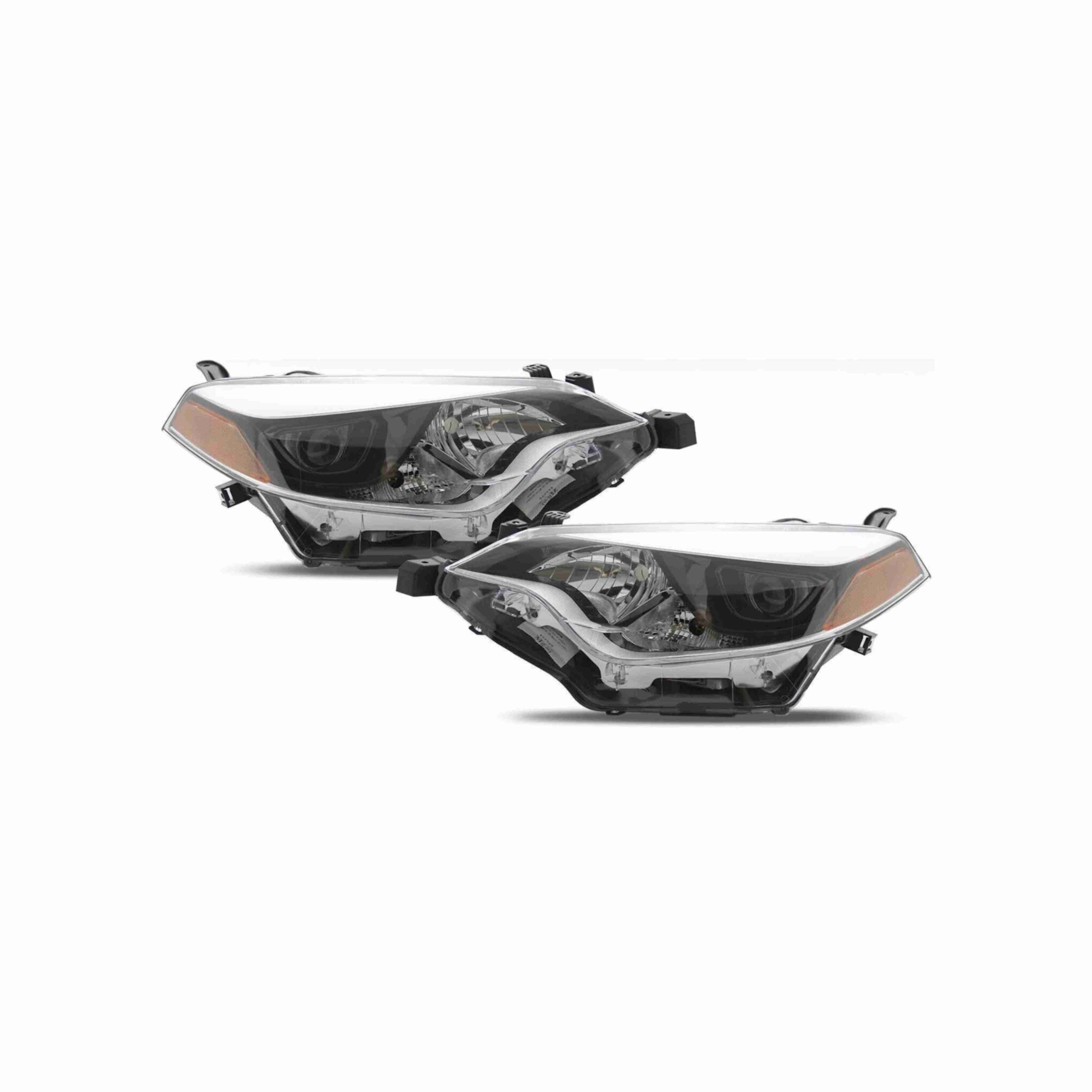 For 2014-2016 Toyota Corolla Headlights Black lamps Clear Lens Left+Right Set
