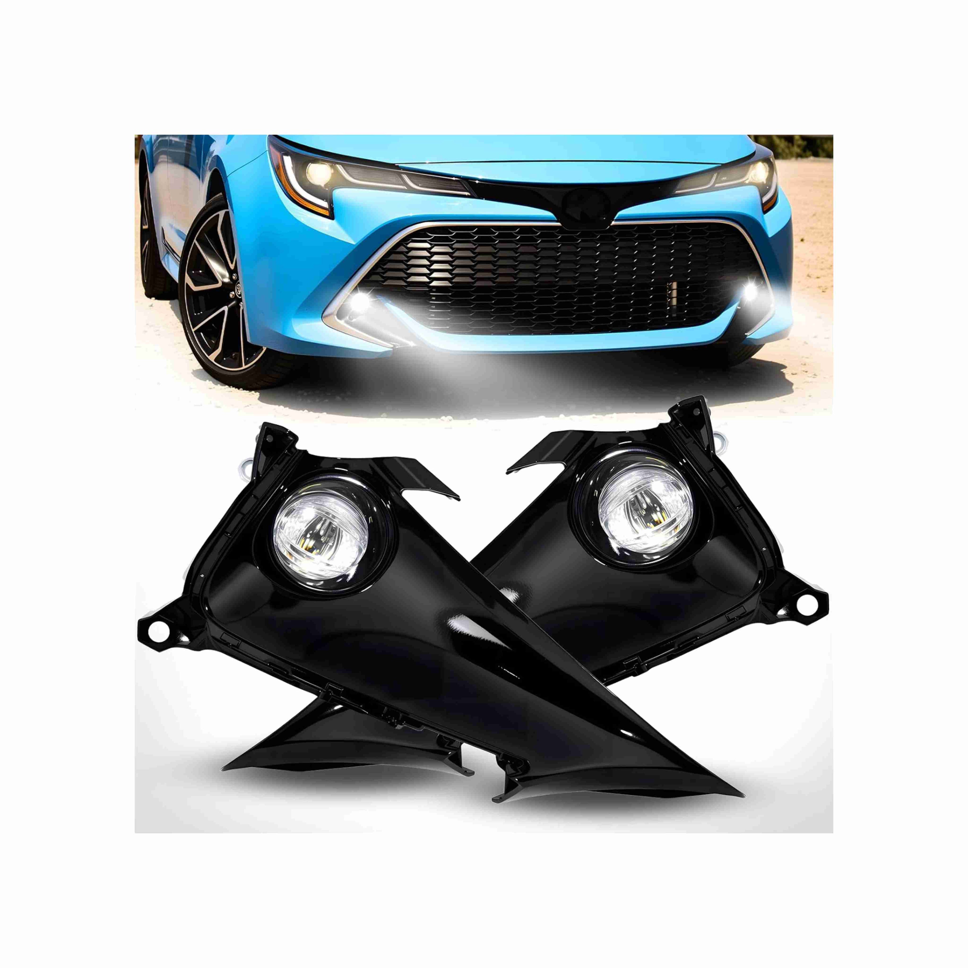 For 2019-2021 Toyota Corolla Hatchback Fog Light Lamp Wiring+Switch Led Set x 2 Left+Right