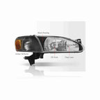 For 1998-2000 Toyota Corolla Black Housing Headlamp Clear Headlight Left+Right