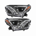 For 2016-2018 Toyota RAV4 Headlights Black Headlamp Assembly Halogen Left+Right