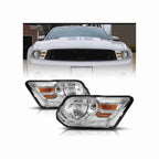 For 2010-2014 Ford Mustang Housing Chrome Headlight Amber Corner Lamp Left+Right