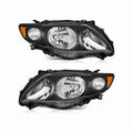 For 2009-2010 Toyota Corolla Clear Lens Headlights HeadLamps Housing Black Left+Right