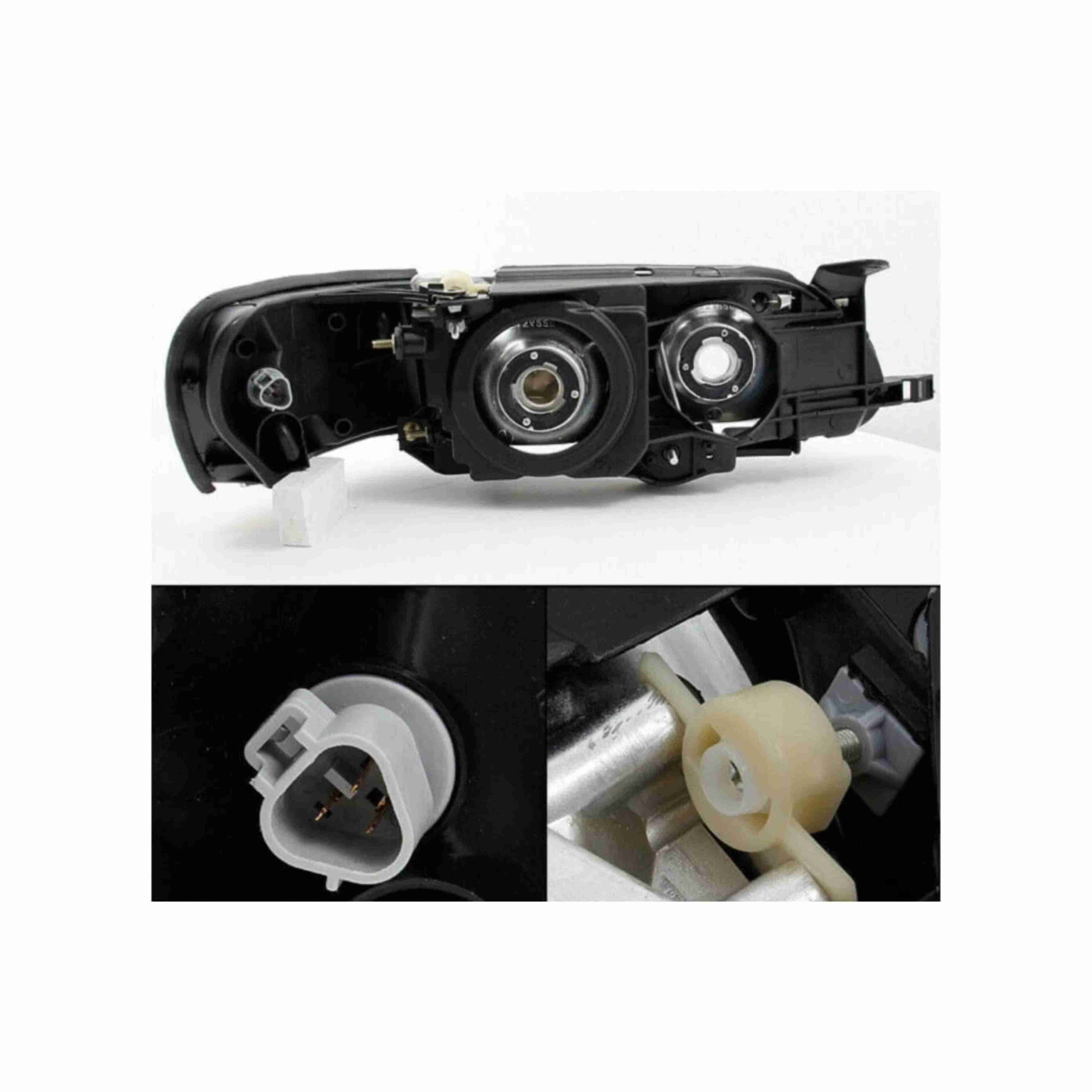 For 1993-1997 Toyota Corolla DX Clear Headlight Black Lamp+Corner Left+Right Set