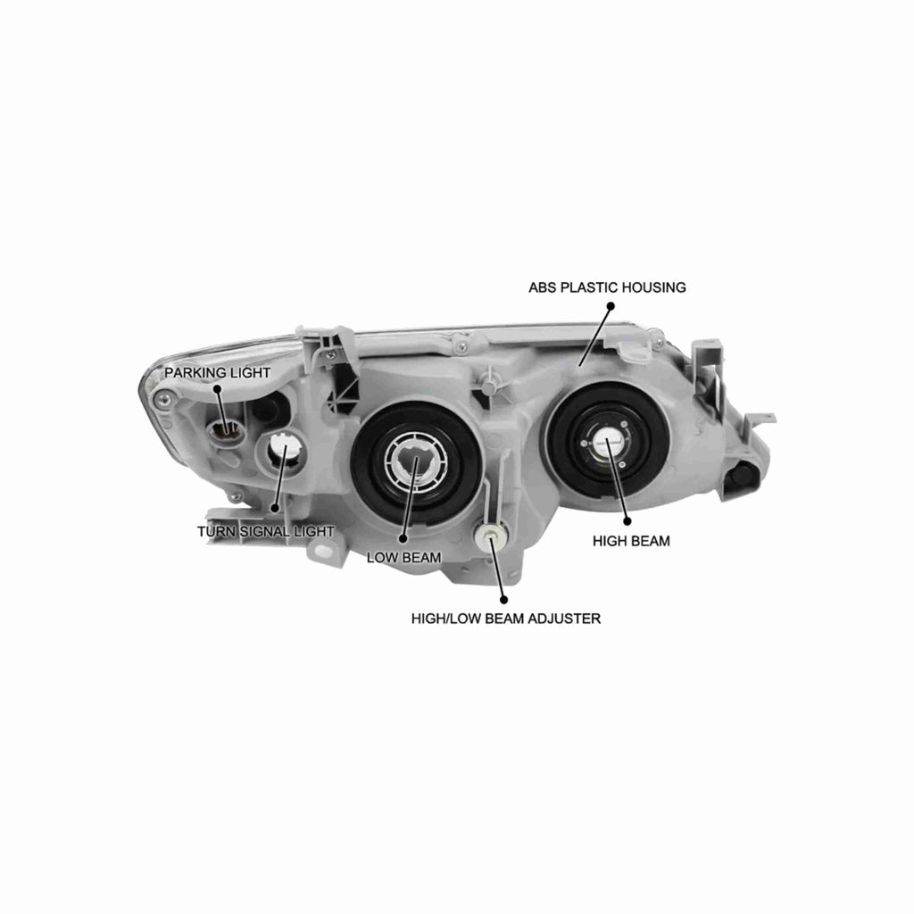 For 2012-2014 Toyota Camry Assembly Headlight Projector Housing Black Headlamp Clear Lens Left+Right