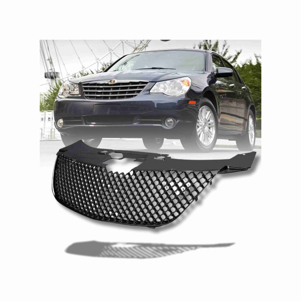 For 2007-2010 Chrysler Sebring Front Bumper Upper Grille Honeycomb Black Grill