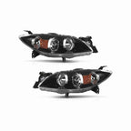 For 2004-2009 Mazda 3 Sedan Headlight Headlamps Housing Black Clear Left+Right