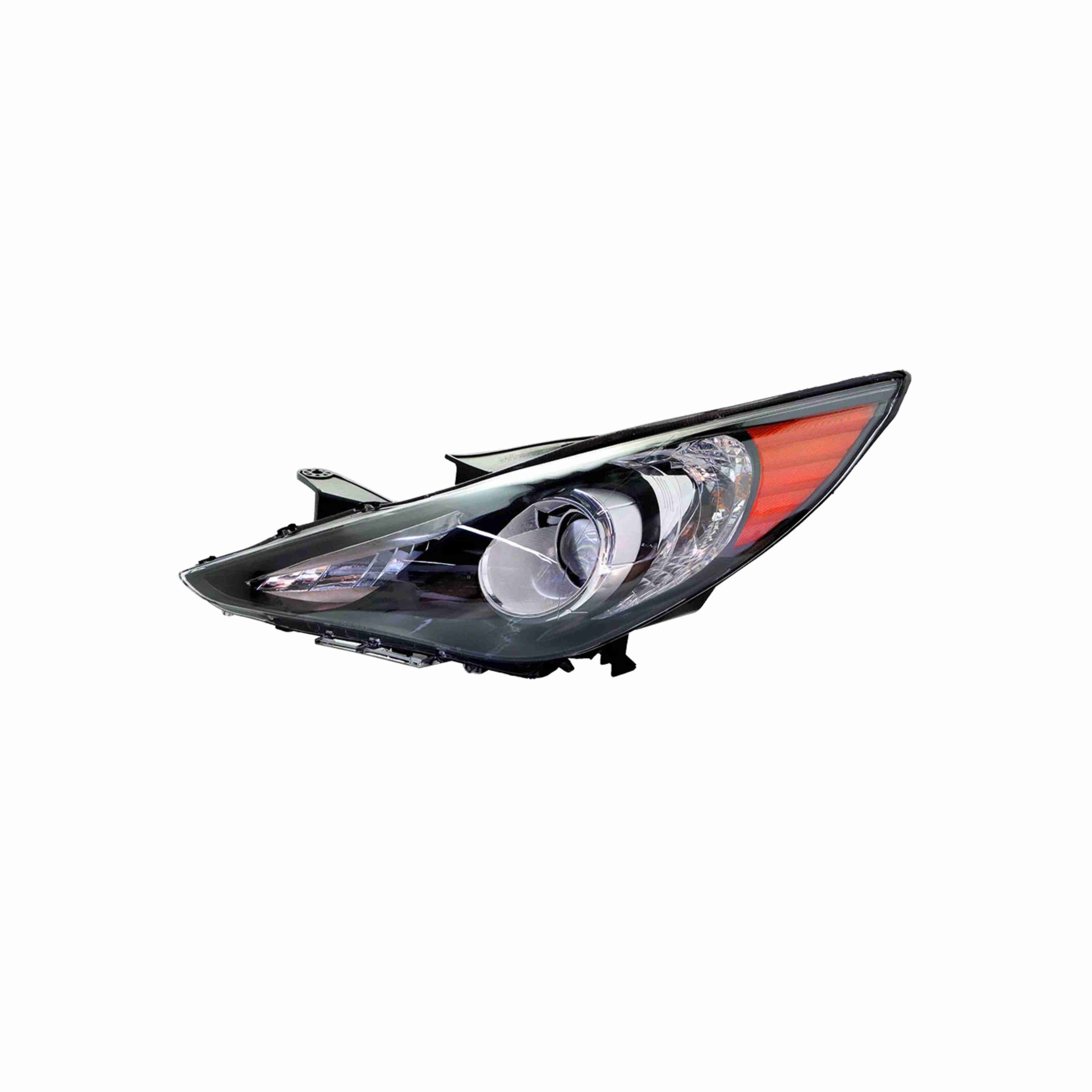 For 2011-2014 Hyundai Sonata Black Headlamp Halogen Clear Headlights Left+Right