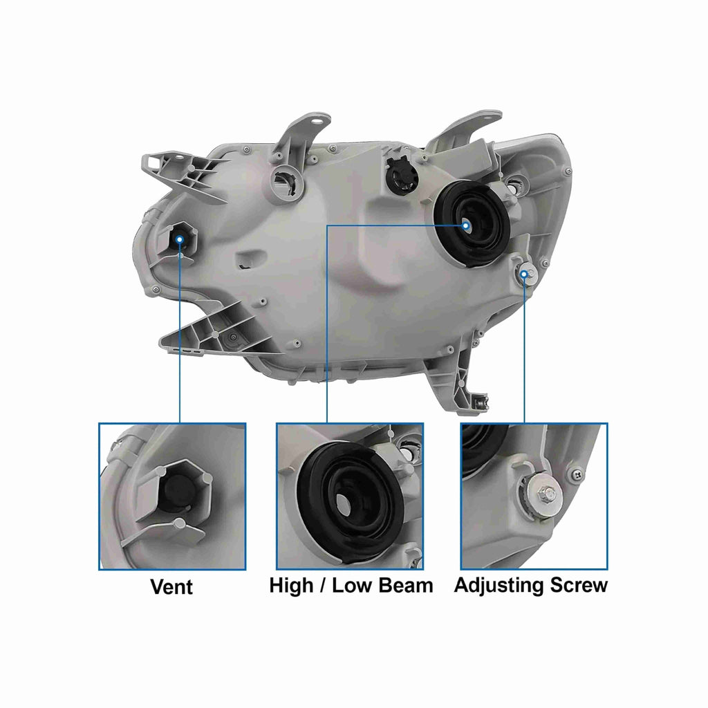 For 2012-2015 Toyota Tacoma Black Headlamp Clear Lens Headlight Left+Right