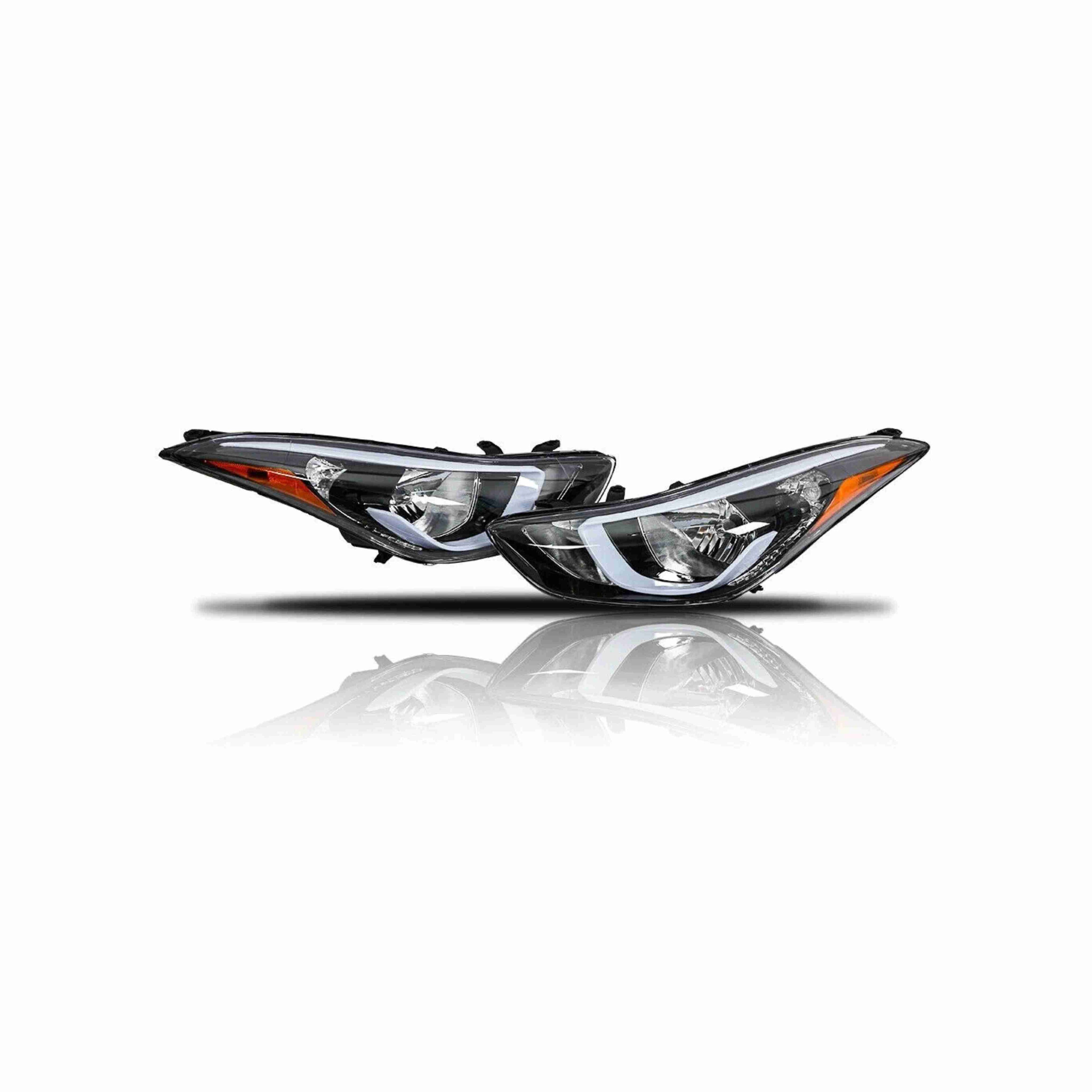 For 2014-2016 Hyundai Elantra Housing Black Headlamp Assembly Clear Lens Headlight Left+Right