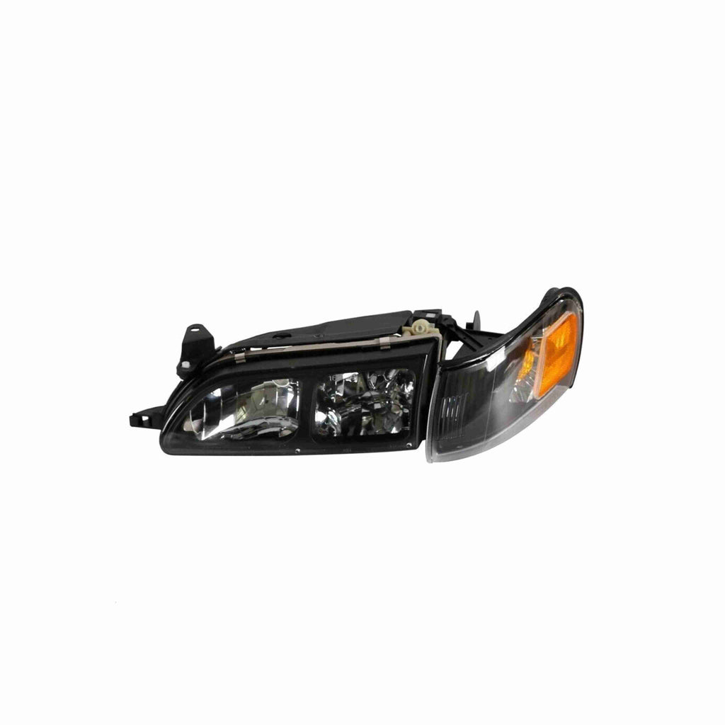 For 1993-1997 Toyota Corolla DX Clear Headlight Black Lamp+Corner Left+Right Set