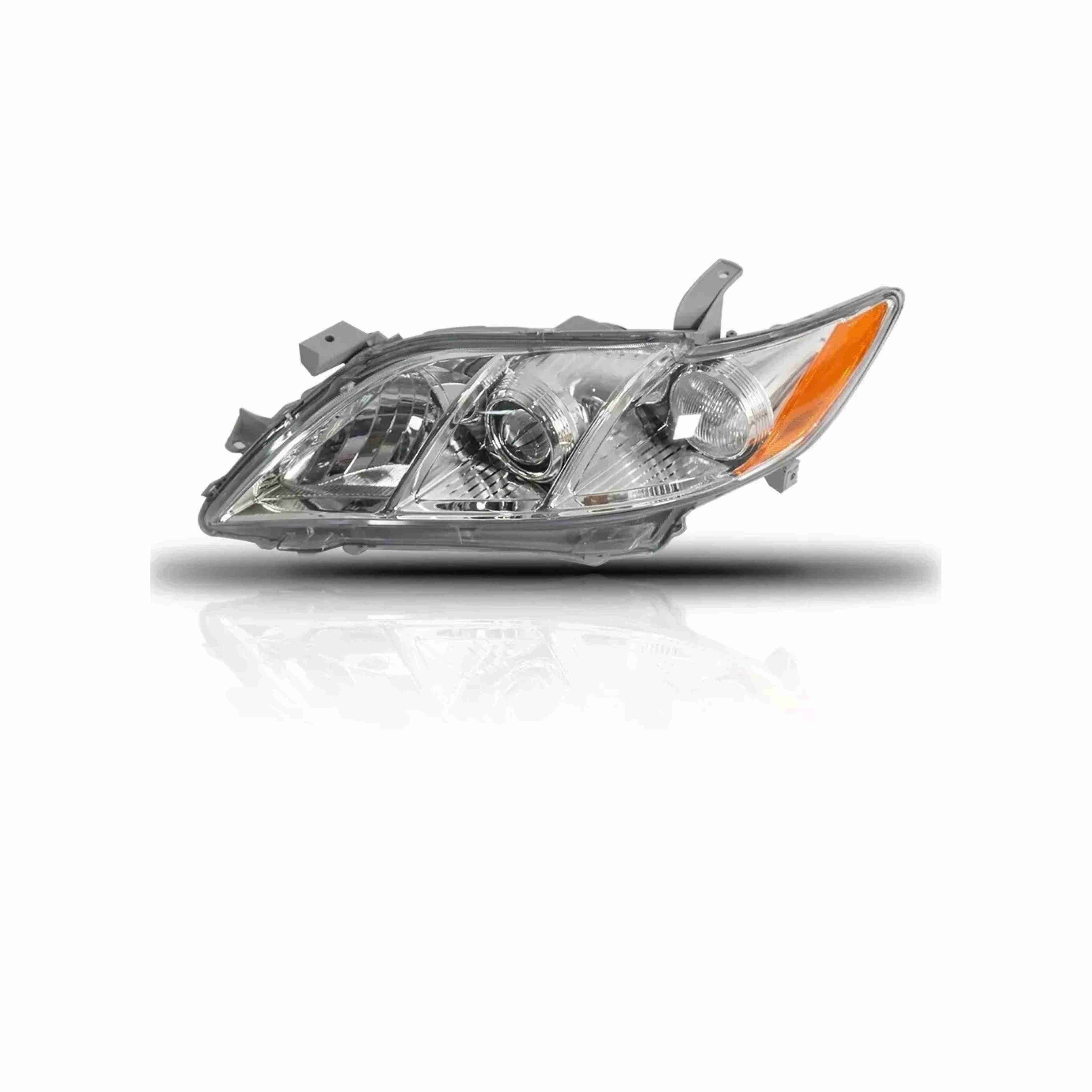 For 2007-2009 Toyota Camry Projector Headlight Chrome Clear Lamp Right+Left