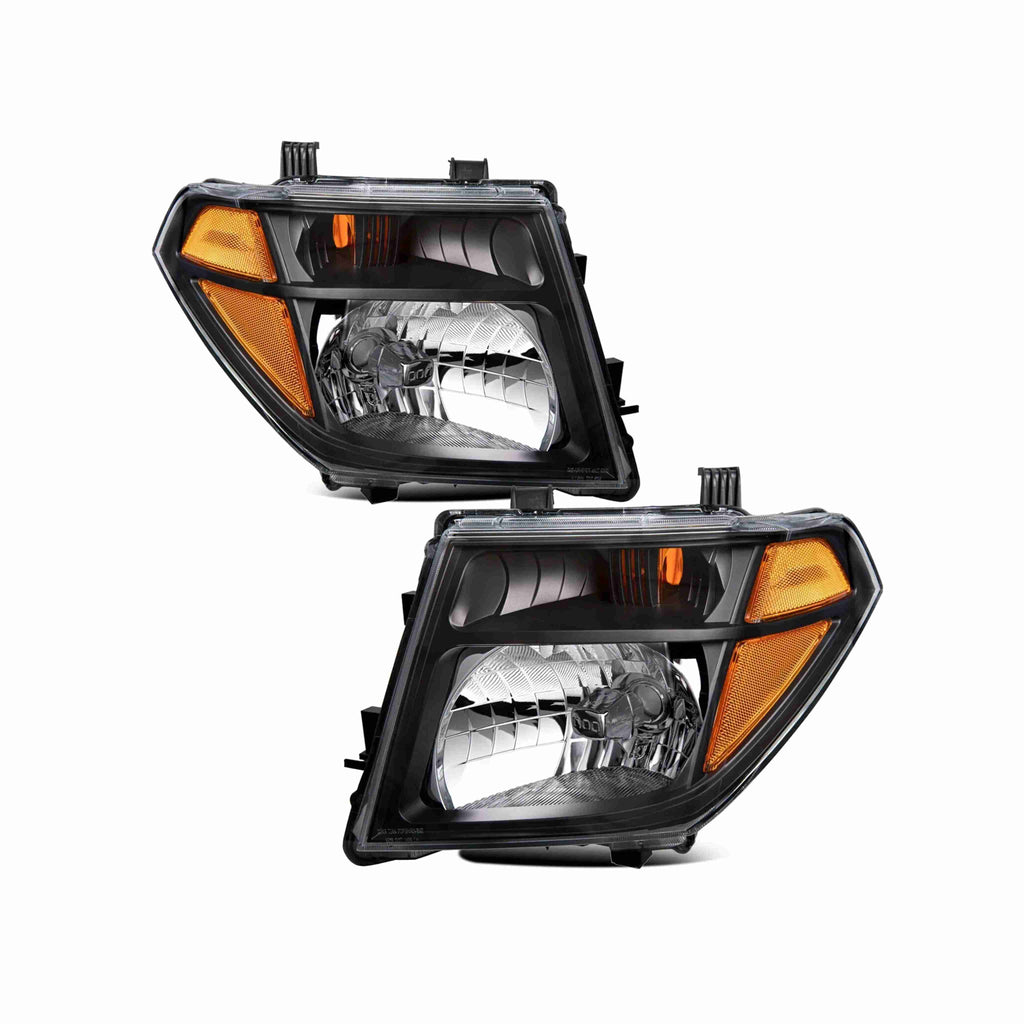 For 05-08 Nissan Frontier 05-07 Pathfinder Black Housing Headlamp Clear Lens Headlight Left+Right