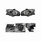 For 2016-2021 Honda Civic Led Light Housing Black Headlamp Clear Lens Headlight Halogen Left+Right