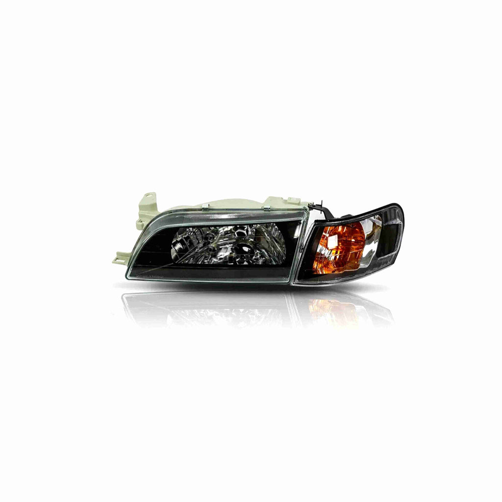 For 1993-1997 Toyota Corolla Headlights Housing Black Headlamp+Corner Left+Right