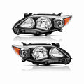For 2011-2013 Toyota Corolla Black Housing Headlamp Clear Headlight Left+Right