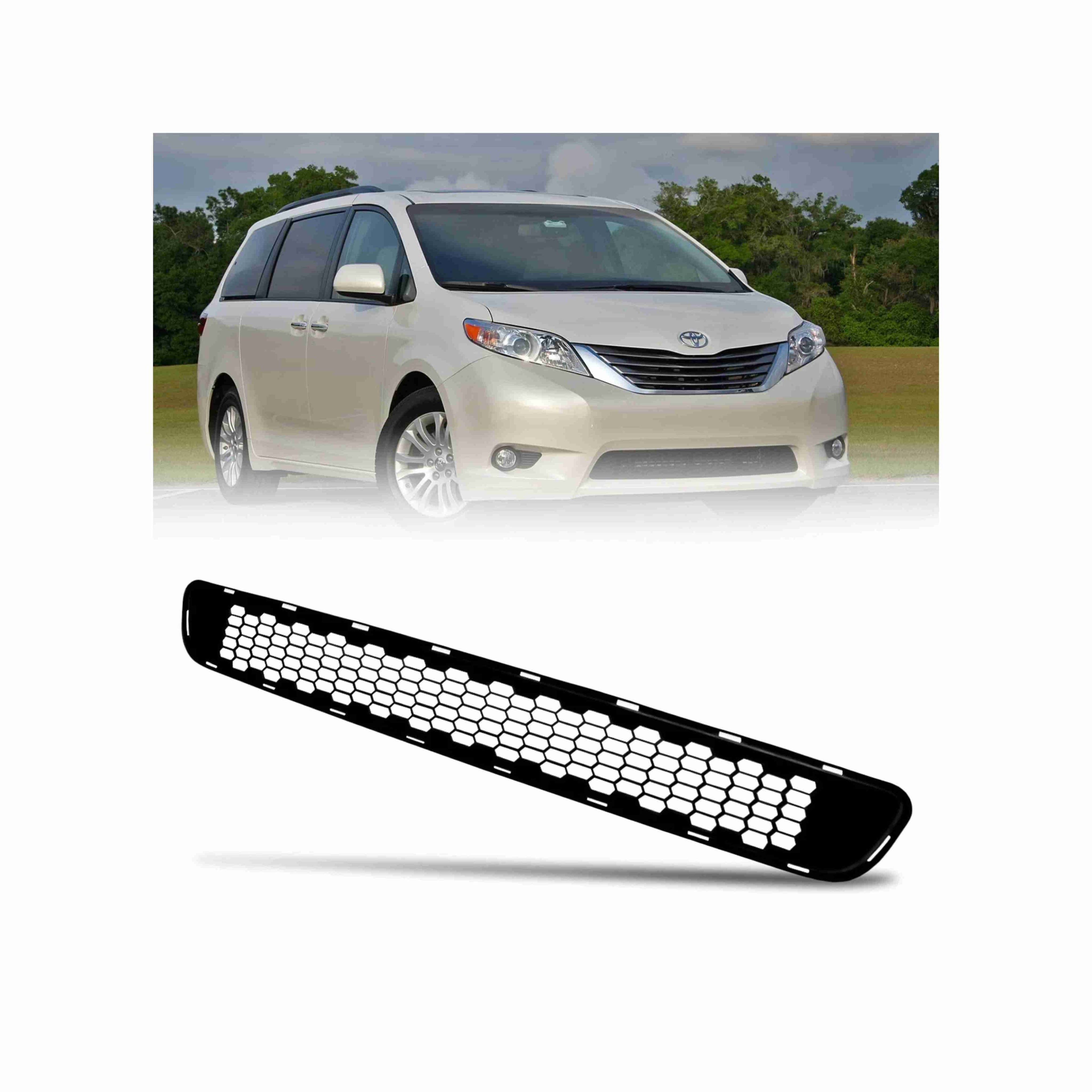 For 2011-2017 Toyota Sienna Front Bumper Lower Grille Mesh Honeycomb Black Grill