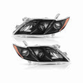 For 2007-2009 Toyota Camry Projector Clear Headlight Black Headlamp Left+Right
