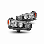 For 2008-2017 Mitsubishi Lancer EVO Headlights Lamps Black Halogen Left+Right