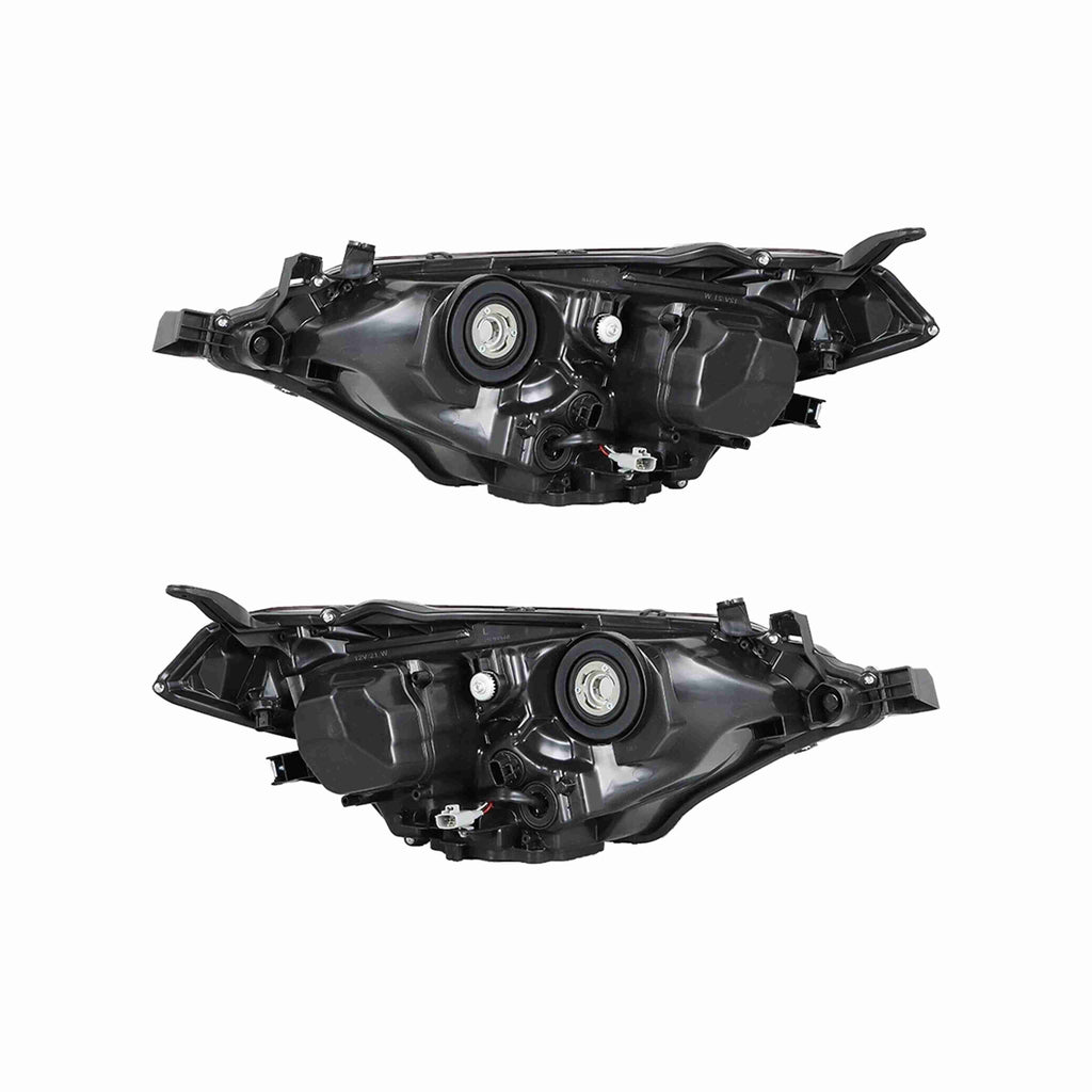 For 2014-2016 Toyota Corolla Headlights Black lamps Clear Lens Left+Right Set
