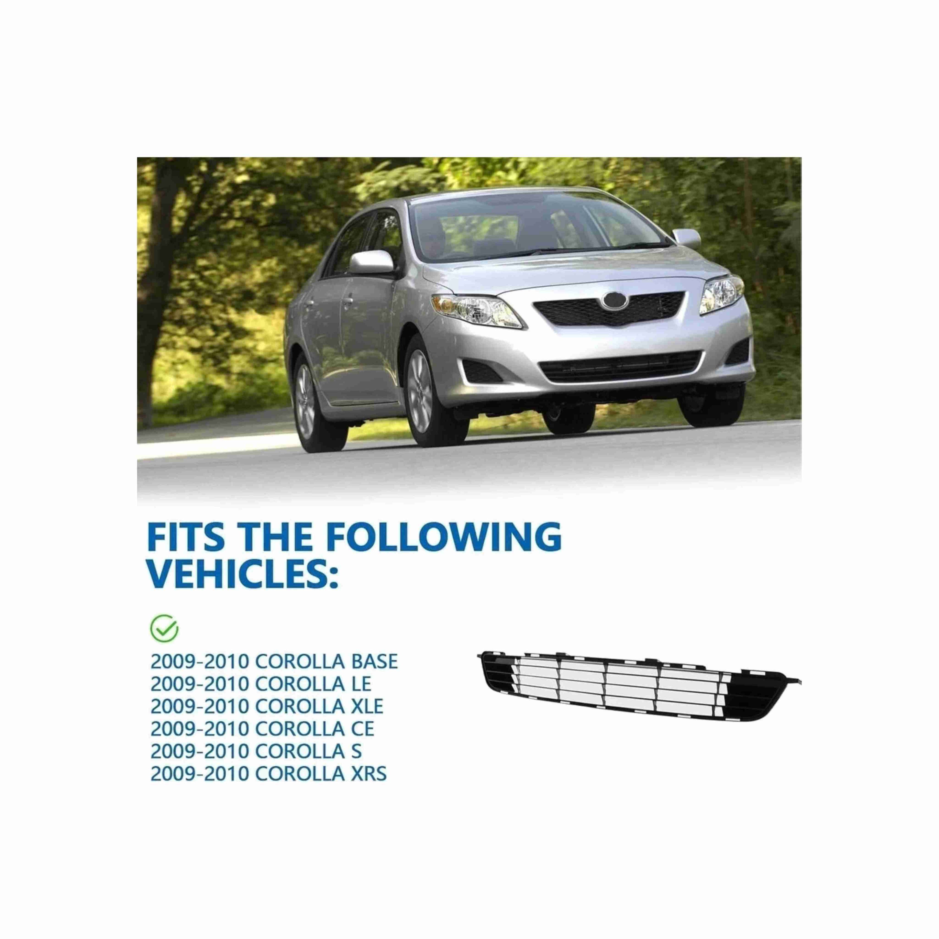 For 2009-2010 Toyota Corolla Front Lower Bumper Grille Textured Black Plastic