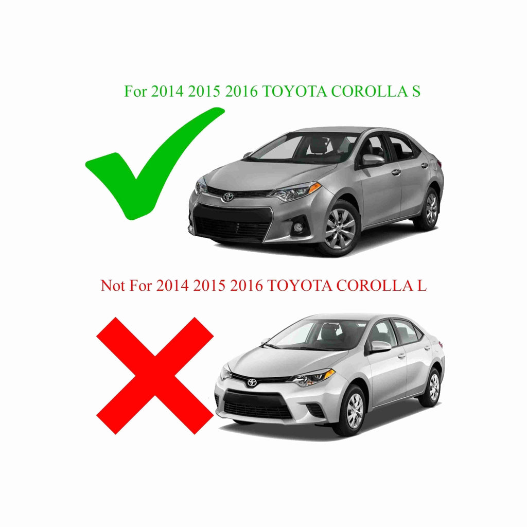 For 2014-2016 Toyota Corolla S Front Bumper Lower Grille Black&Chrome Trim Grill