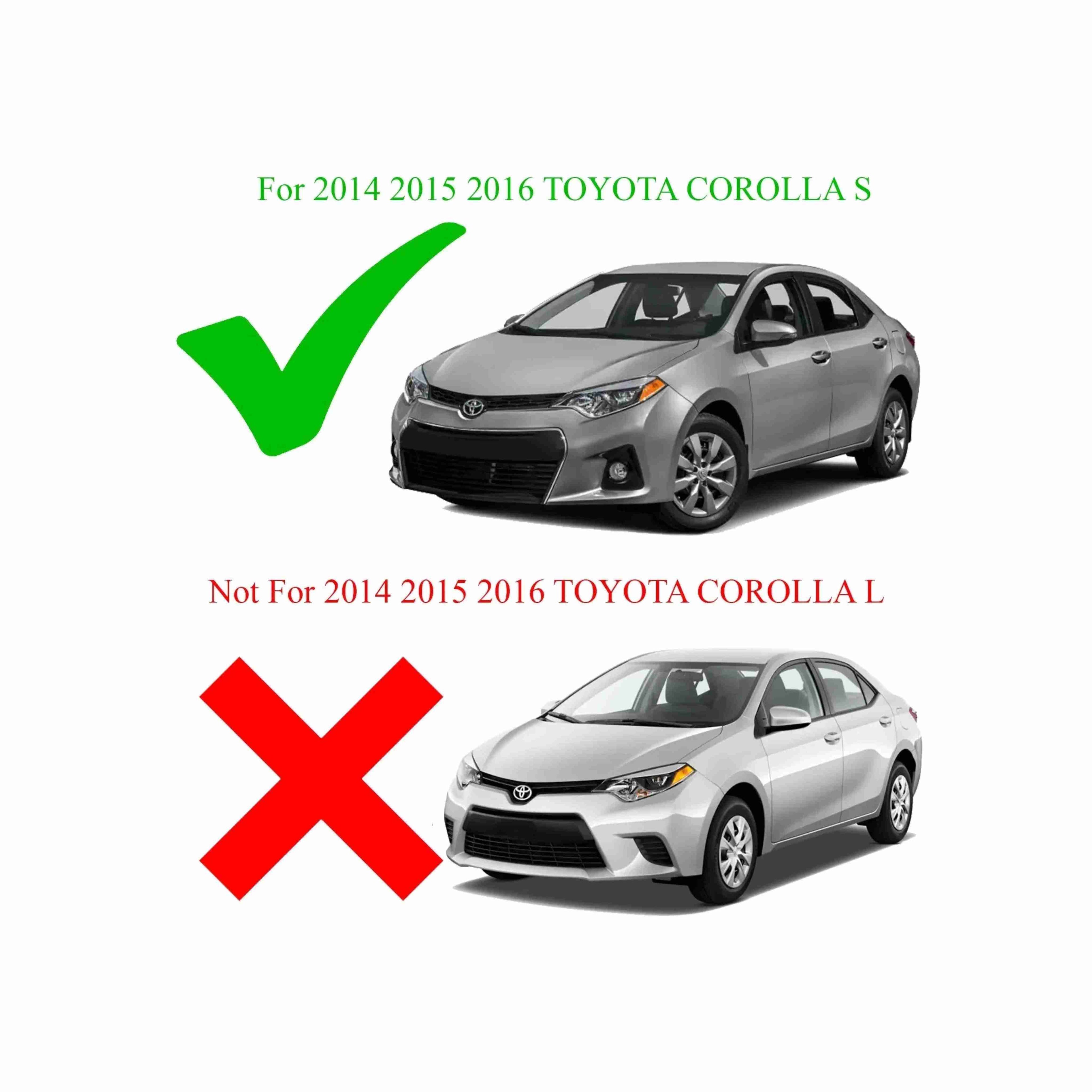 For 2014-2016 Toyota Corolla S Front Bumper Lower Grille Black&Chrome Trim Grill