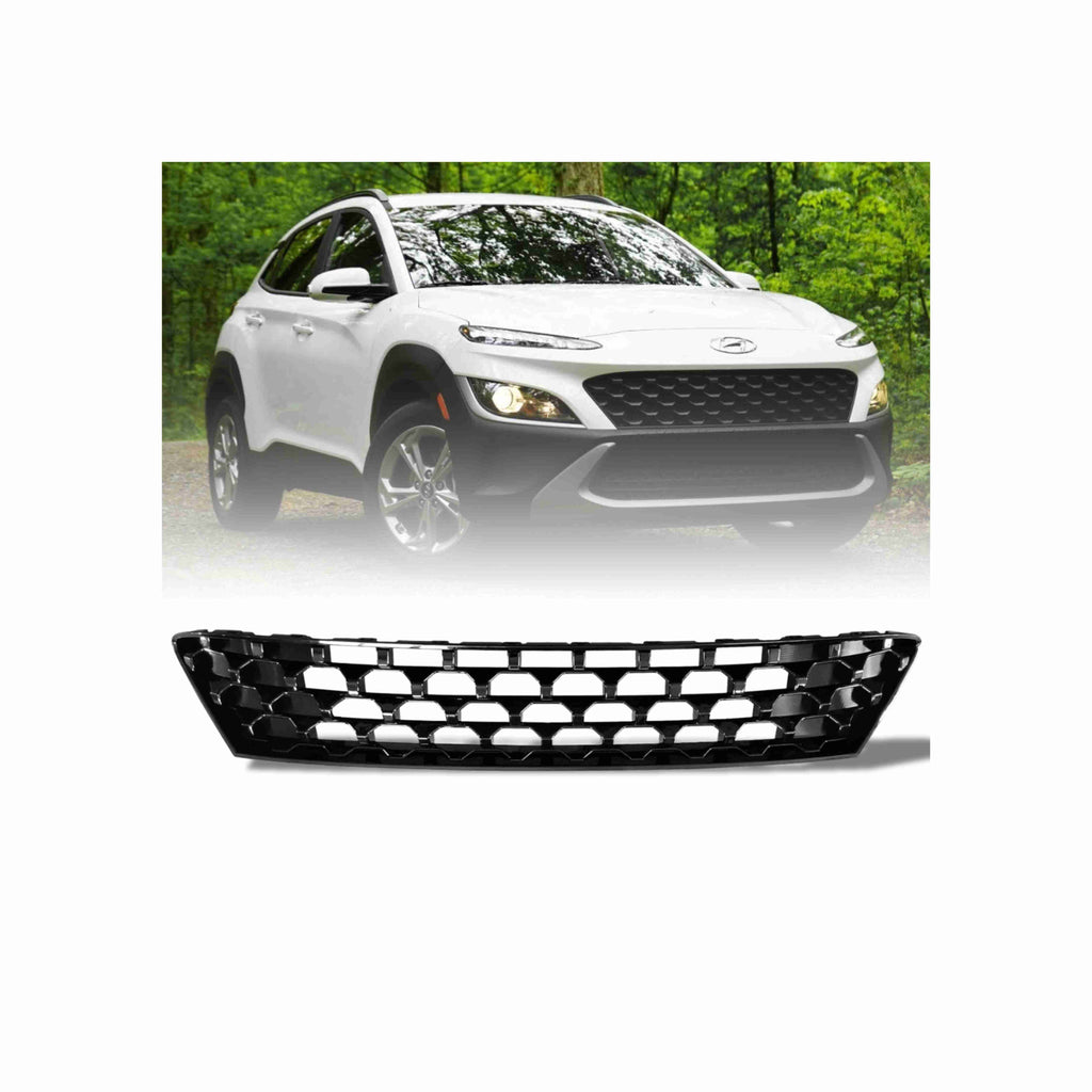 For 2021-2023 Hyundai Kona Front Upper Bumper Grille Factory Style Grill Black