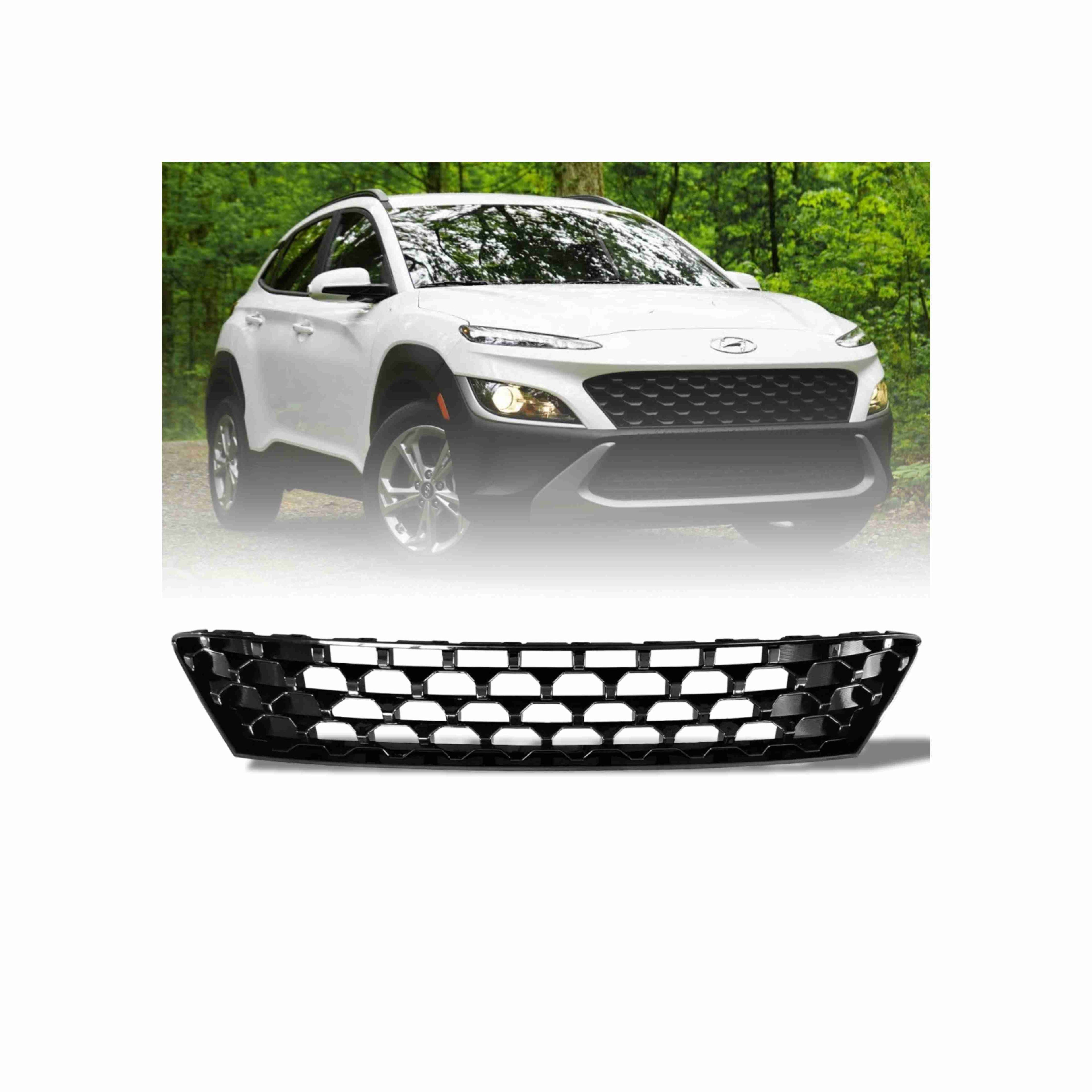 For 2021-2023 Hyundai Kona Front Upper Bumper Grille Factory Style Grill Black