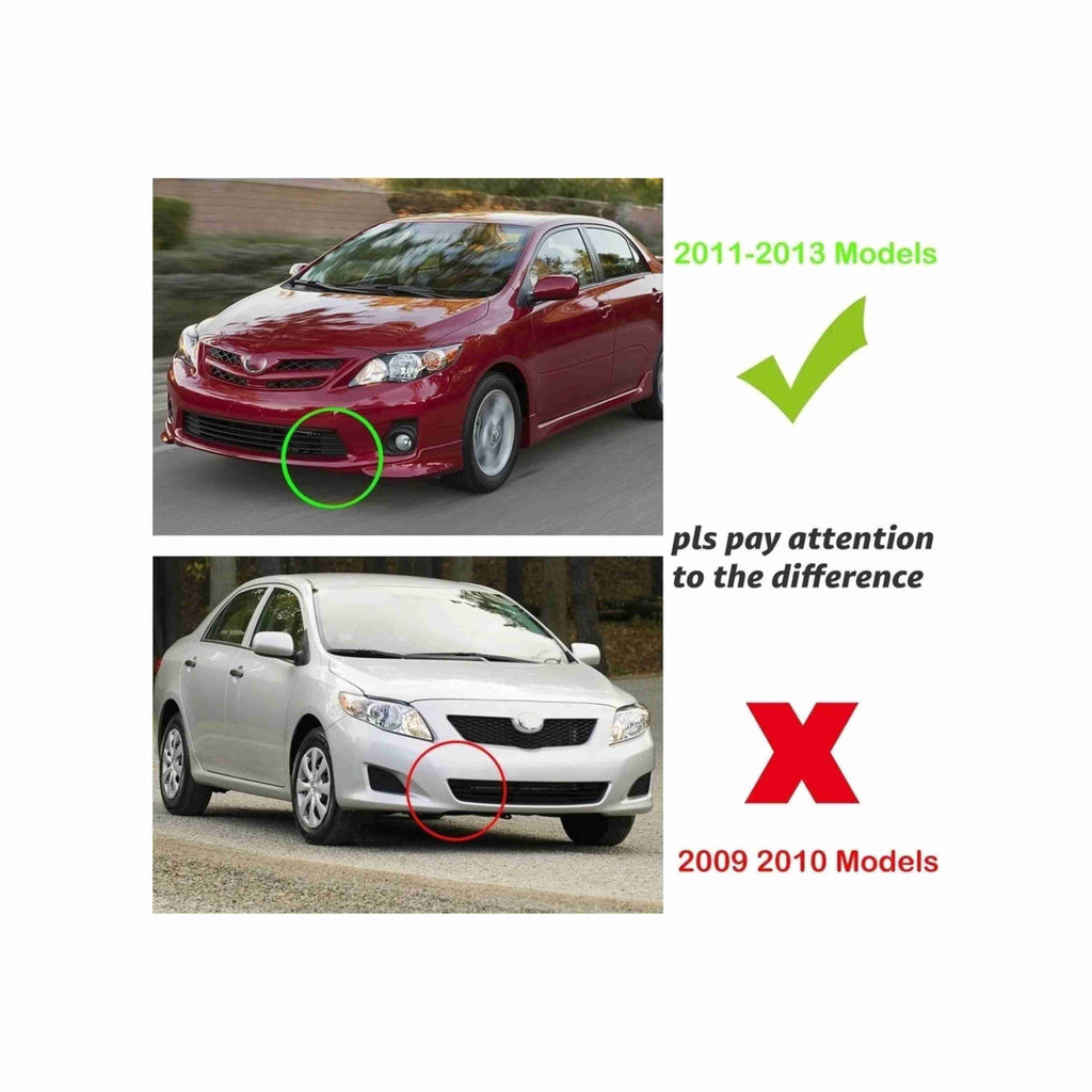 For 2011-2013 Toyota Corolla Black Housing Headlamp Clear Headlight Left+Right